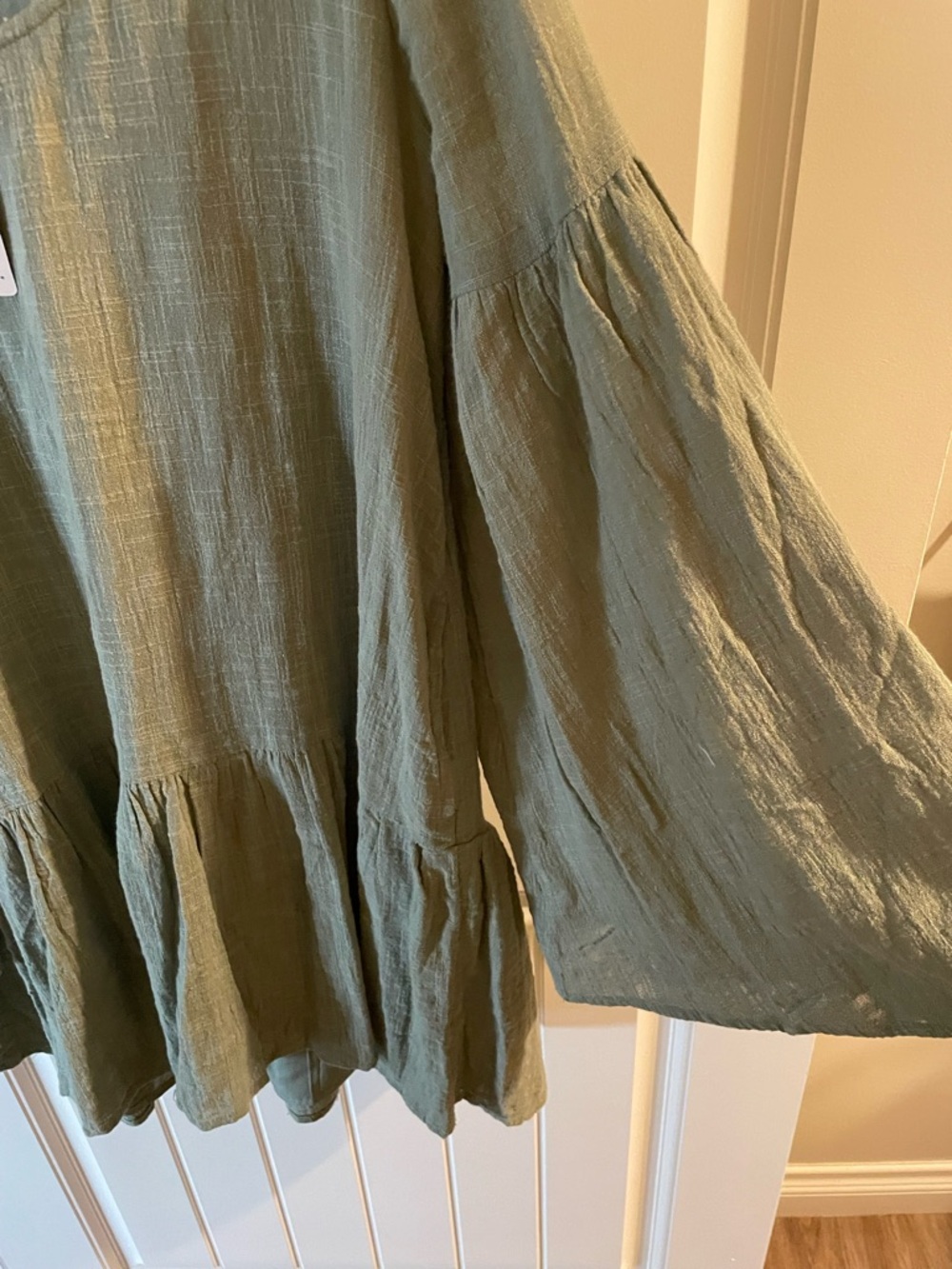 Free People Sage Green Flowy Tiered Tunic - Picture 3 of 5